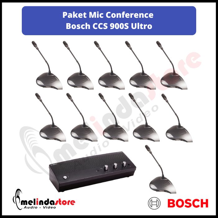 Paket Mic Conference System Kabel Bosch CCS900S Ultro | 11 Mic | 1 Chairman 10 Delegate